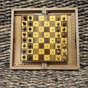 RARE!!! Vintage wooden handmade Chess from Romania